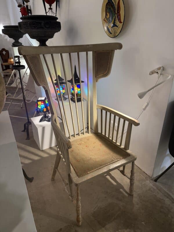 Farmhouse Wing Chair in Painted Finish ca. 1920