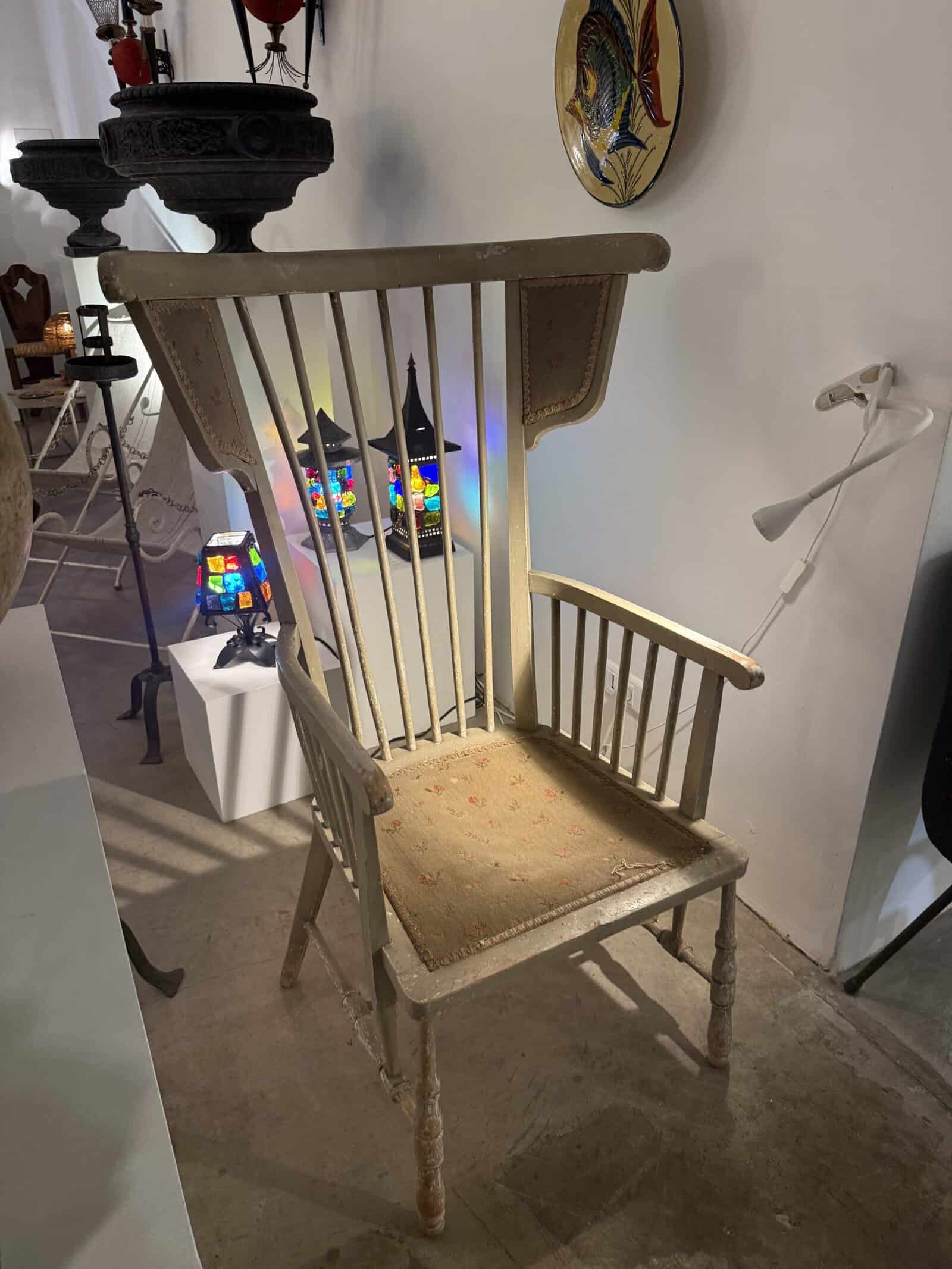 Farmhouse Wing Chair in Painted Finish ca. 1920