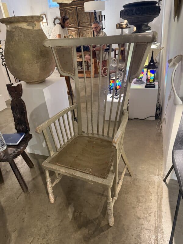Farmhouse Wing Chair in Painted Finish ca. 1920 - Image 2