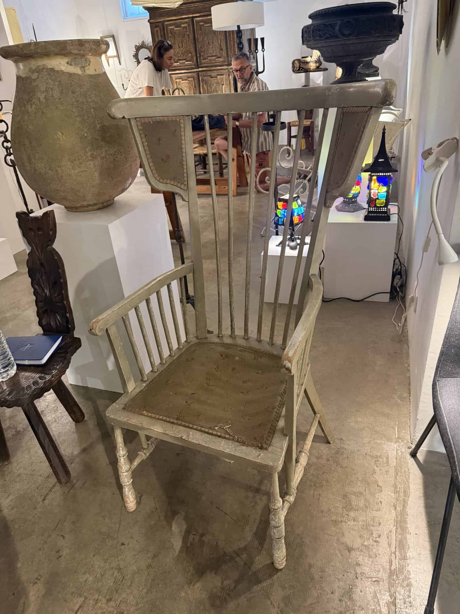 Farmhouse Wing Chair in Painted Finish ca. 1920 - Image 2