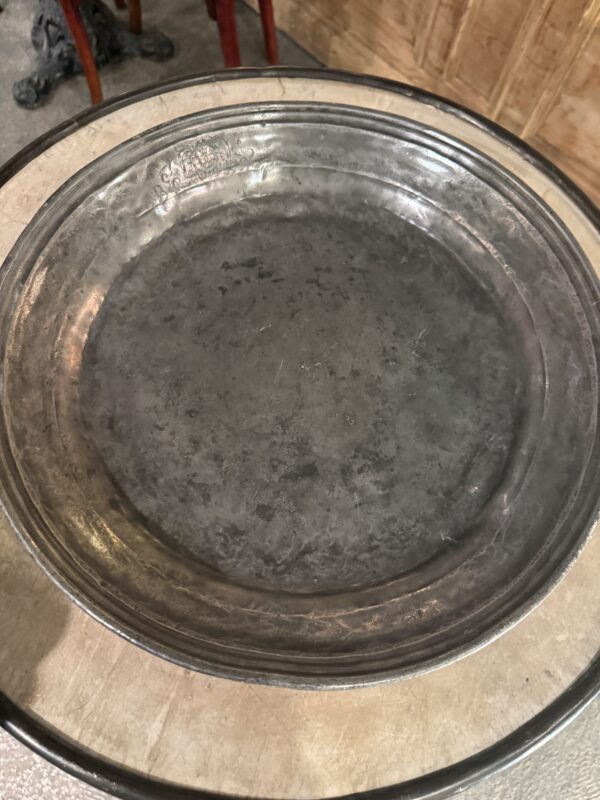 Set of 2 Pewter Chargers, 19th Century and earlier French