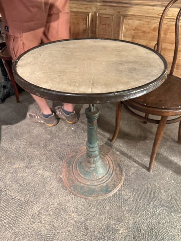 French Iron Bistro Table with Marble Top ca. 1900