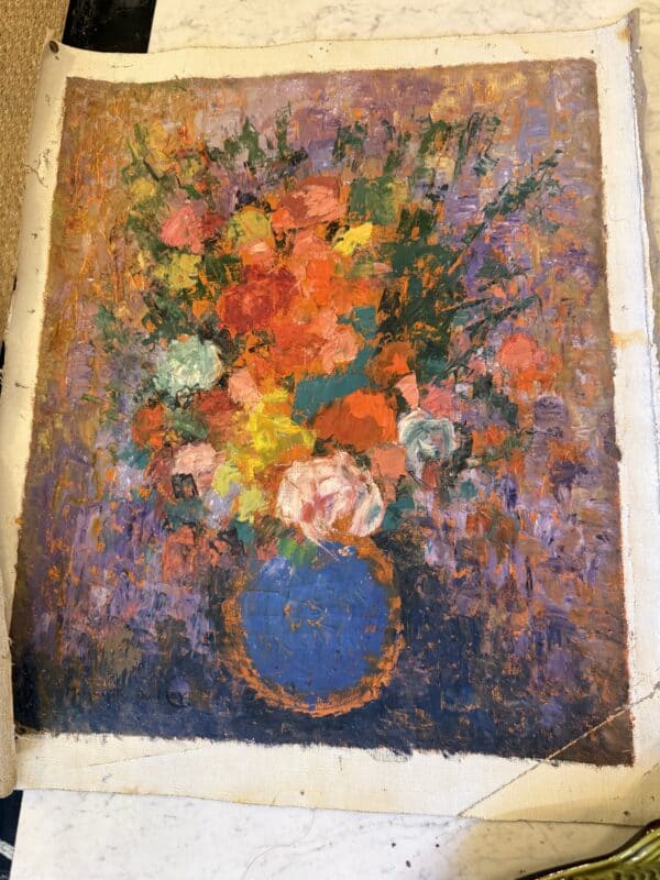 Set of 2 Oil on Canvas Floral Paintings by "Marguerite du Max," France 20th Century. PRICED INDIVIDUALLY. - Image 2