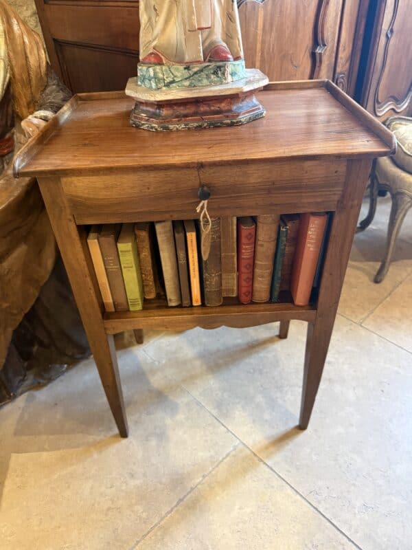 Walnut Chevet / Bedside Table with Drawer, French 18th Century