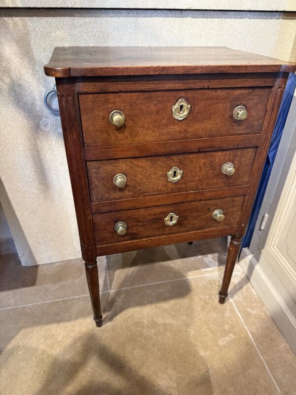 Directoire Walnut Chiffonier / Bedside Table, French Late 18th Century