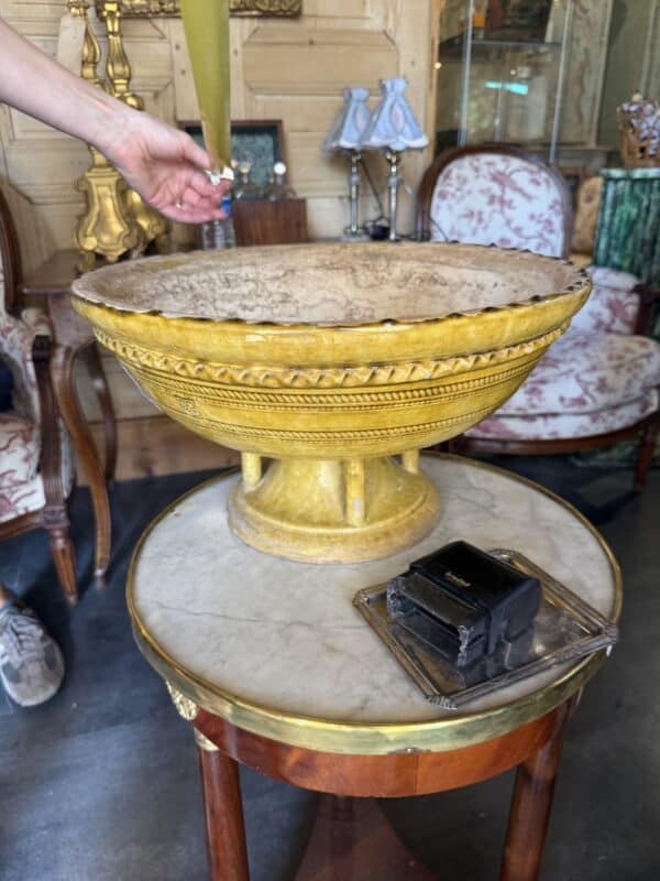 Biote Yellow Glazed Footed Bowl France ca. 1920