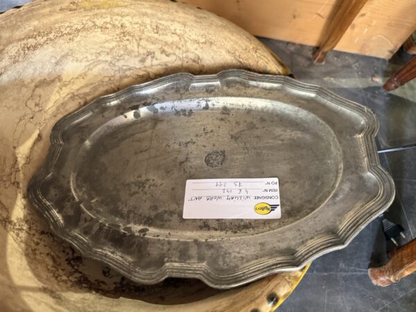 Oval Pewter Platter, French 18th Century