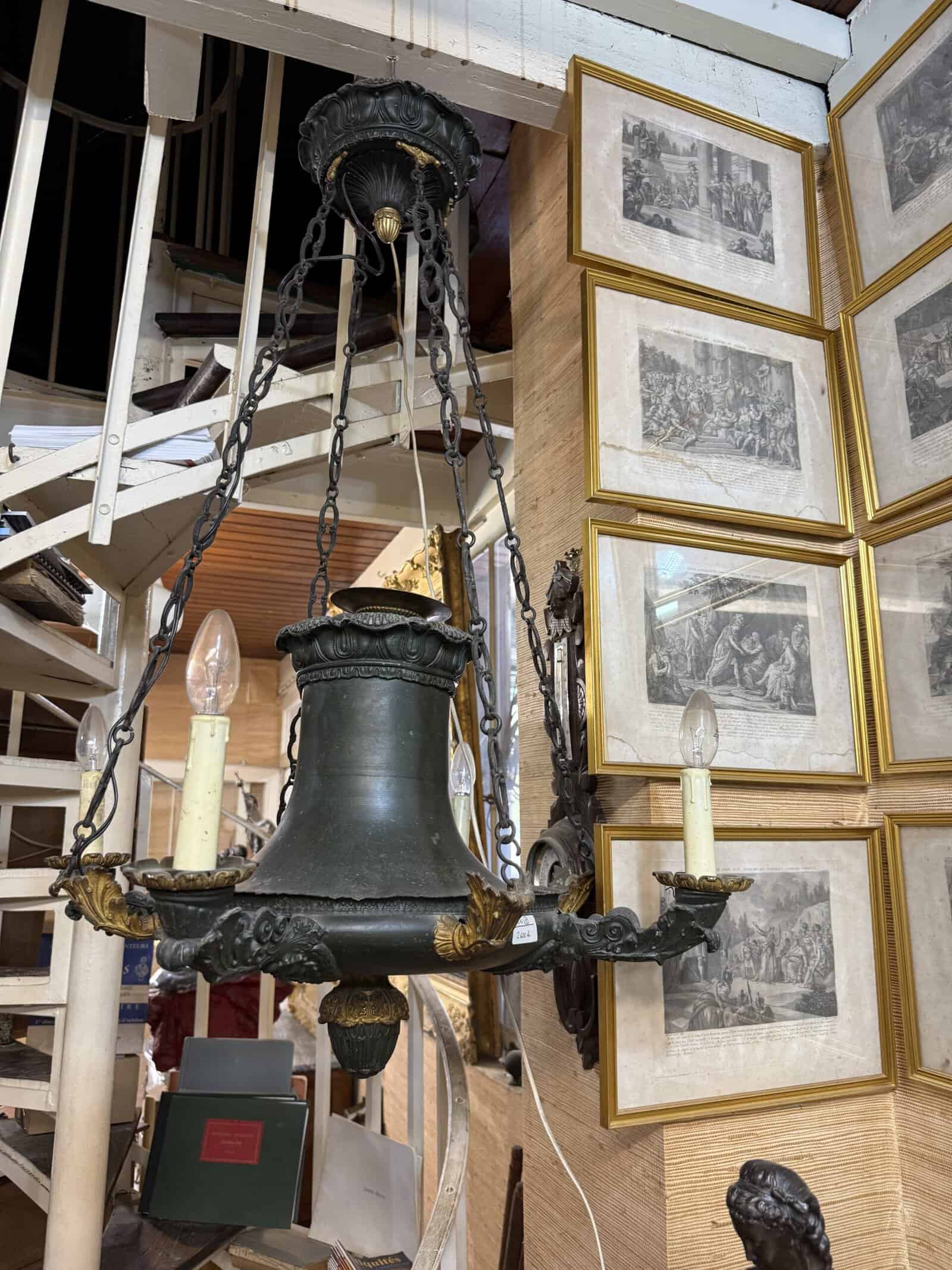 Restoration Period Tole Chandelier, France 19th Century