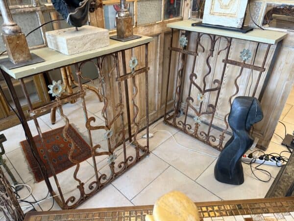 Set of 8 Iron Consoles, France ca. 1920. PRICED PER PAIR.