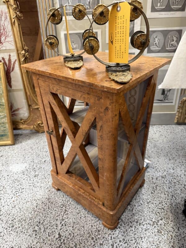 19th Century French Charles X Burled Elm Bedside Cabinet