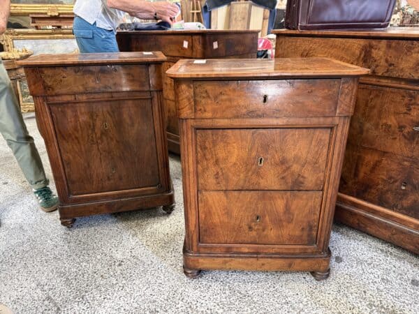 Pair of 19th Century Italian Walnut Commodini , ca. 1830