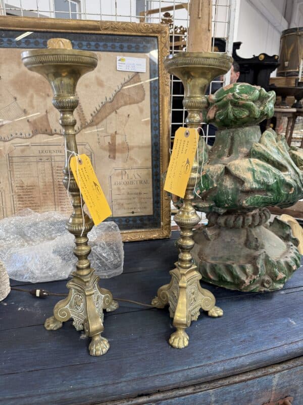 Pair of Brass Candlesticks ca. 1860