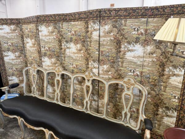 19th Century French Six (6) Panel Folding Wallpaper Screen
