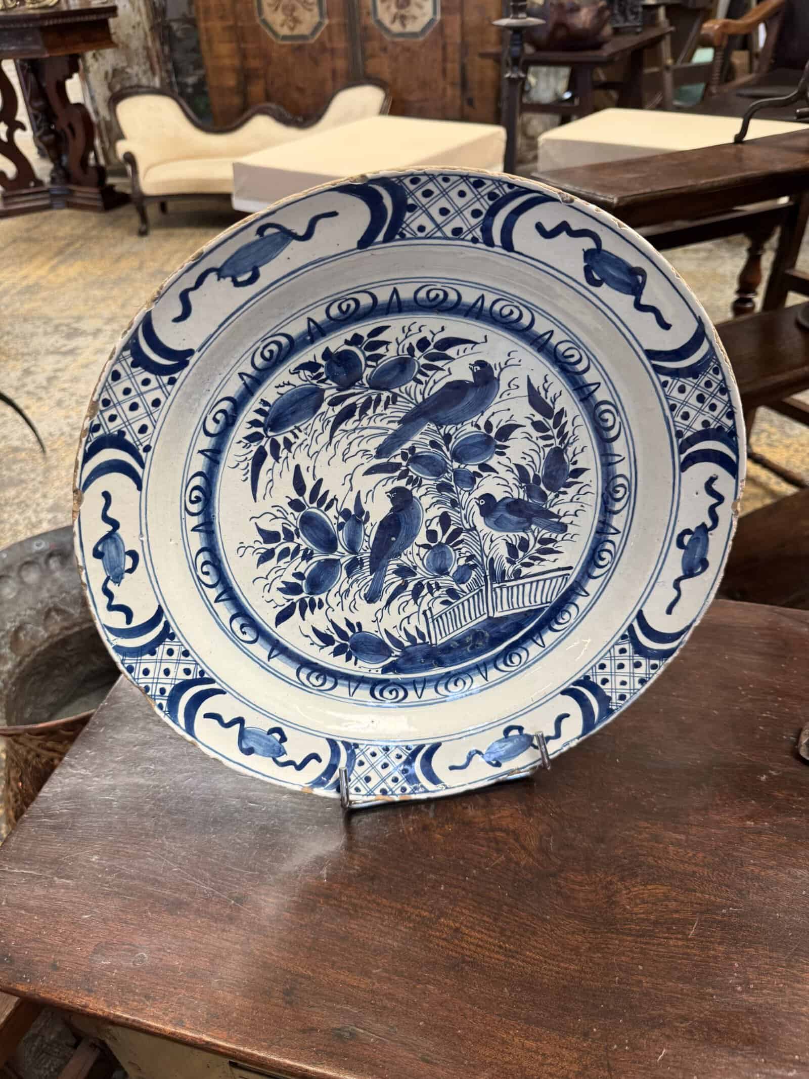 18th Century Delft Blue & White Charger