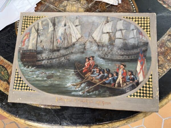 19th Century Italian Oil on Canvas "Battleship" Painting