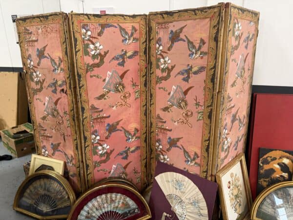 4 Panel Folding Wallpaper Screen, France ca. 1820