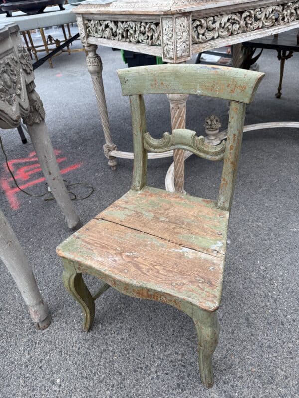 19th Century Swedish Green Painted Wood Child's Chair