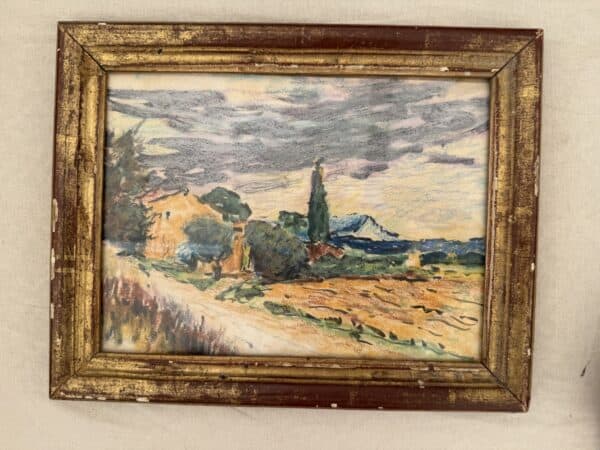 Giltwood Framed Late 19th Century French Pastel Landscape