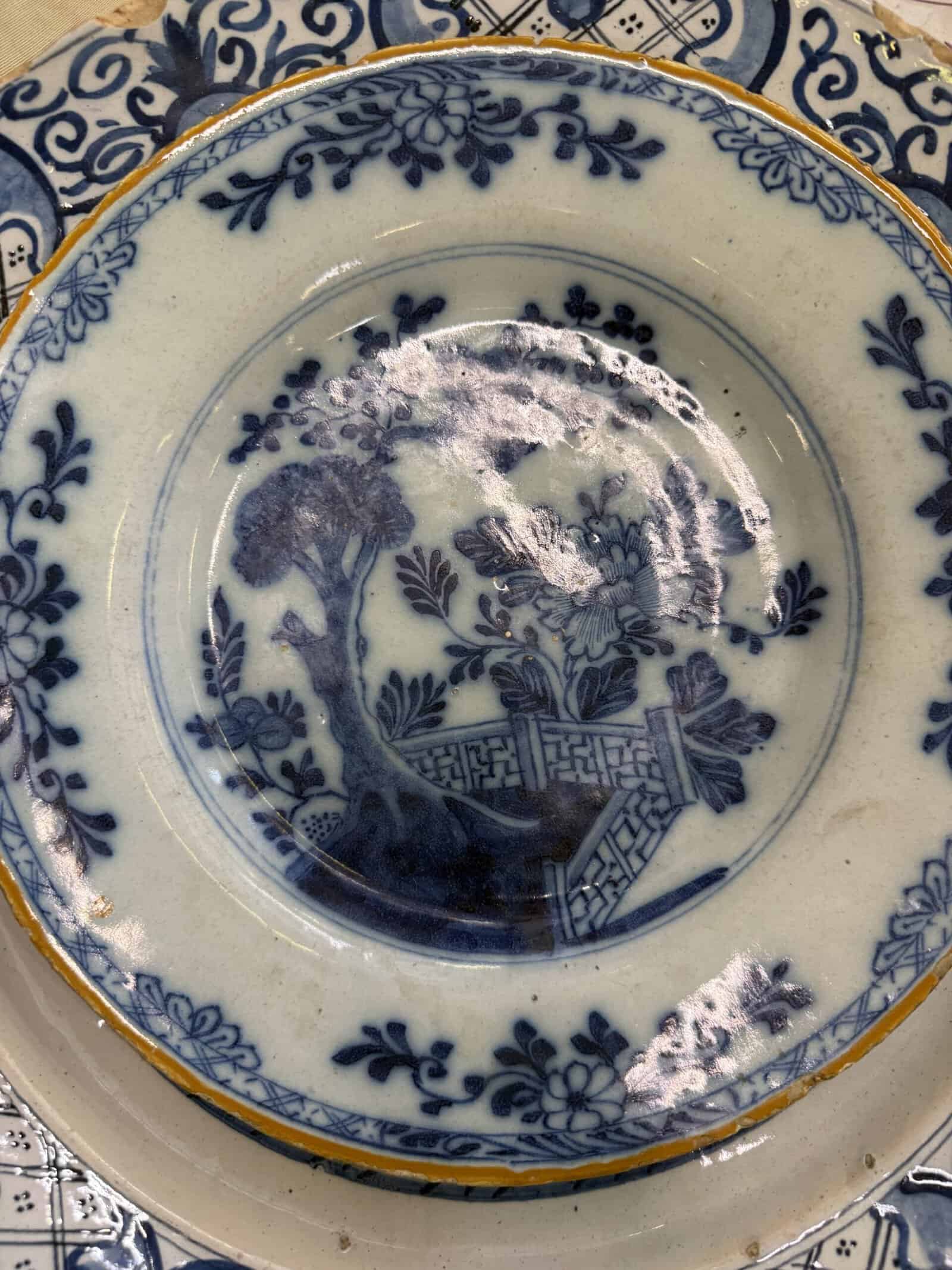 Set of 2 18th Century Delft Blue & White Plates. PRICE PER EACH. - Image 2