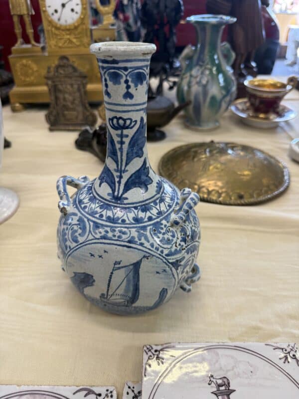 18th Century Delft Blue & White Bottle