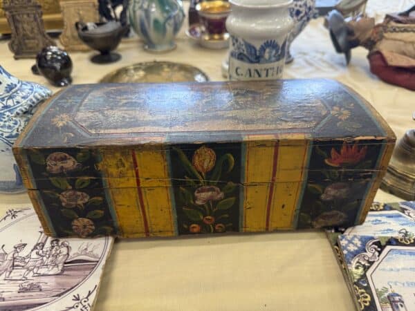 Painted Wood Glove Box, 19th Century France
