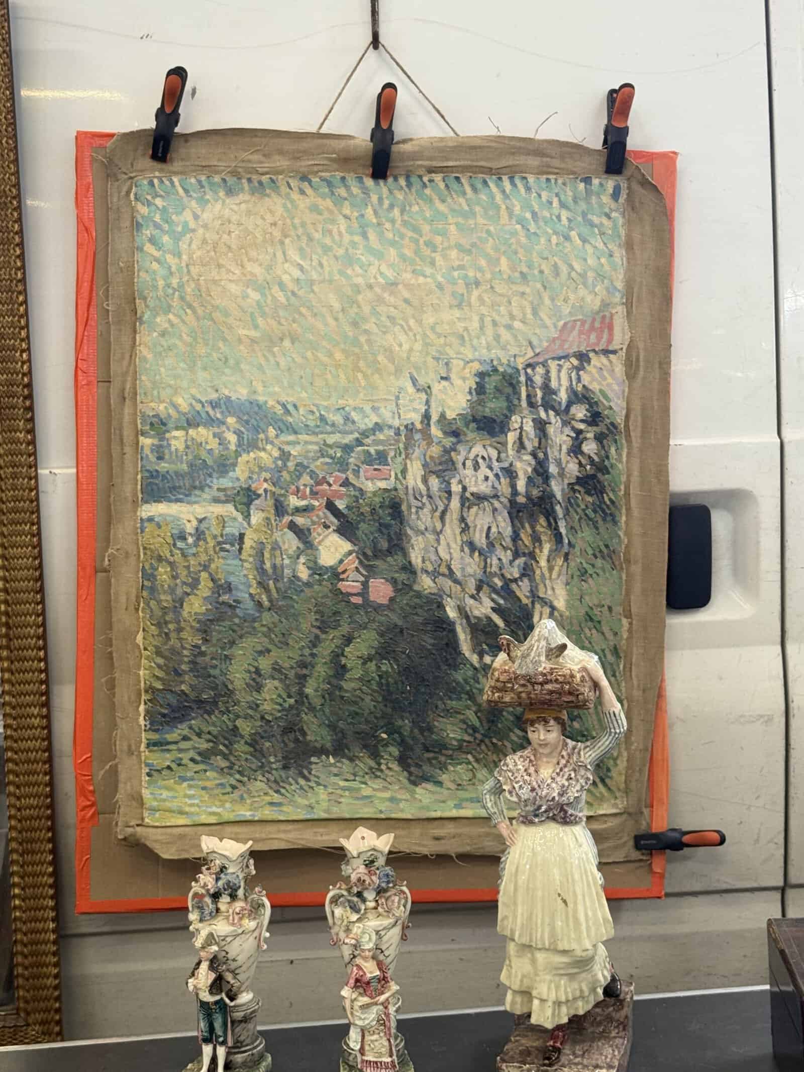 Set of 2 Oil on Canvas Landscapes, France ca. 1910. PRICE PER EACH.