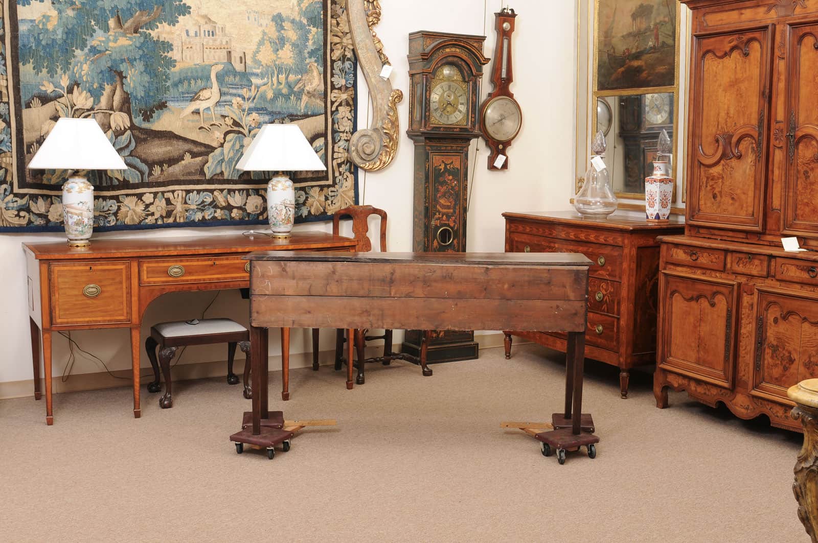 18th Century English Oak Dresser Base with Straight Legs and 4 Drawers - Image 9