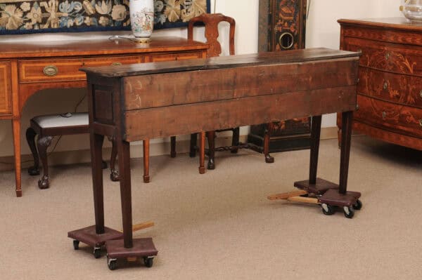 18th Century English Oak Dresser Base with Straight Legs and 4 Drawers - Image 10