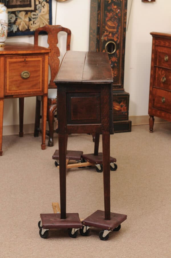 18th Century English Oak Dresser Base with Straight Legs and 4 Drawers - Image 11