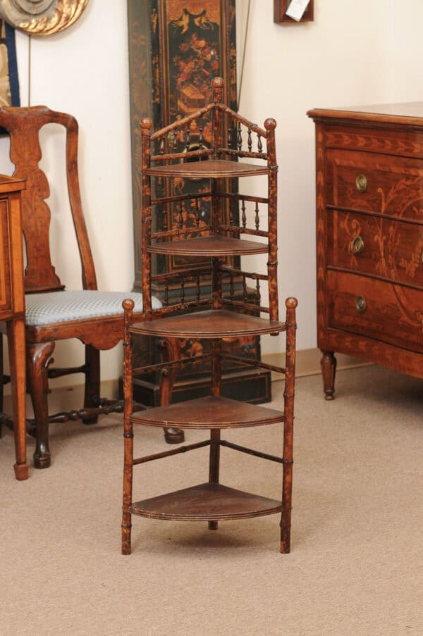 England Late 19th Century Bamboo Corner Shelf - Image 3