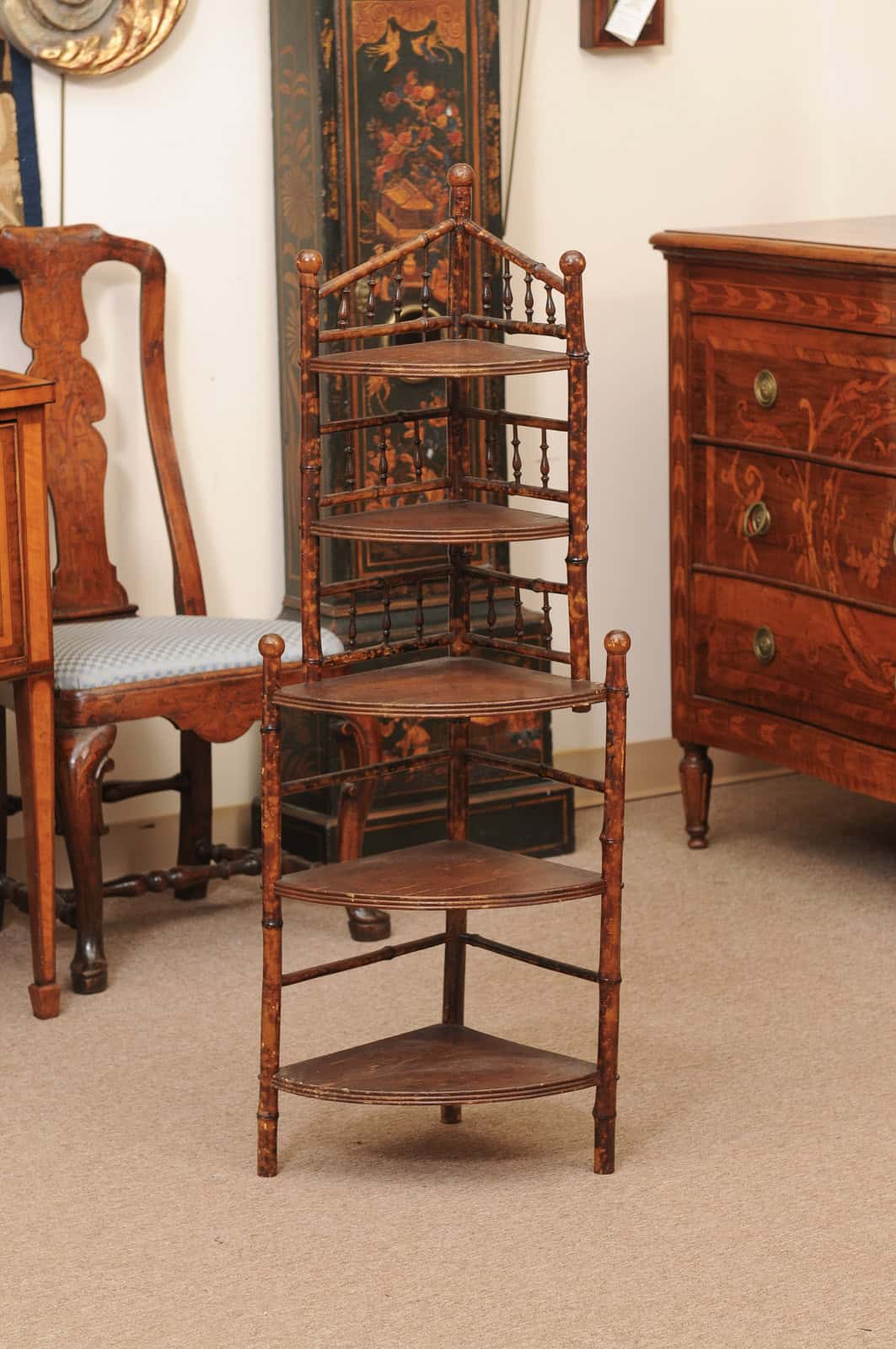England Late 19th Century Bamboo Corner Shelf - Image 3