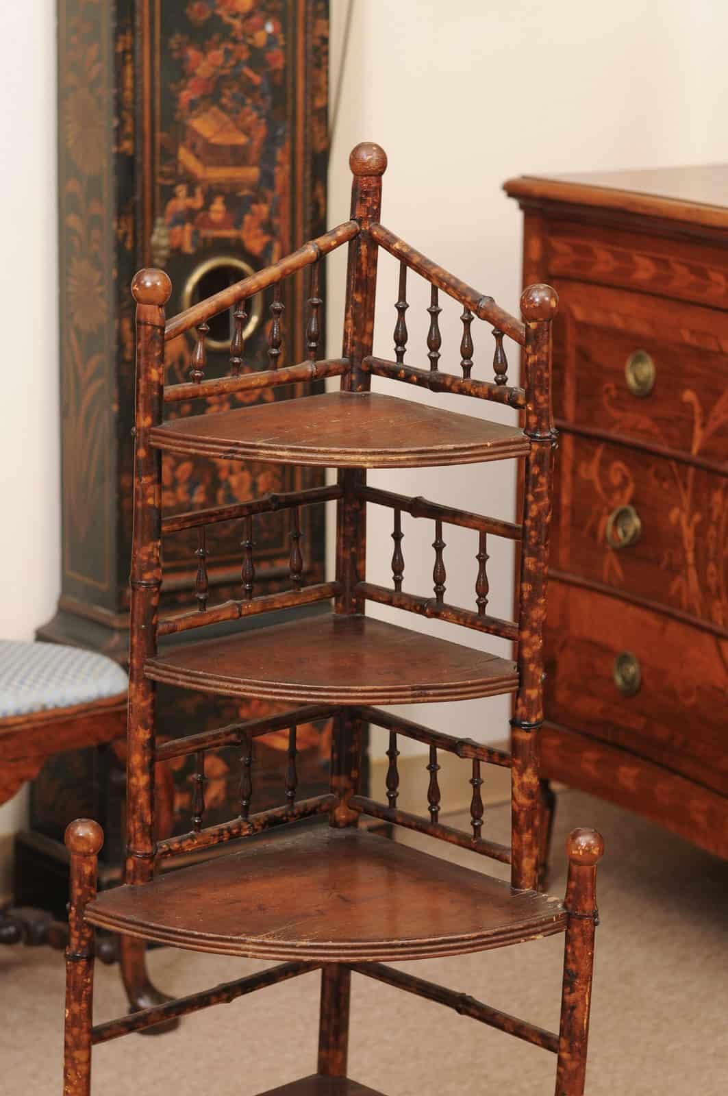 England Late 19th Century Bamboo Corner Shelf - Image 5