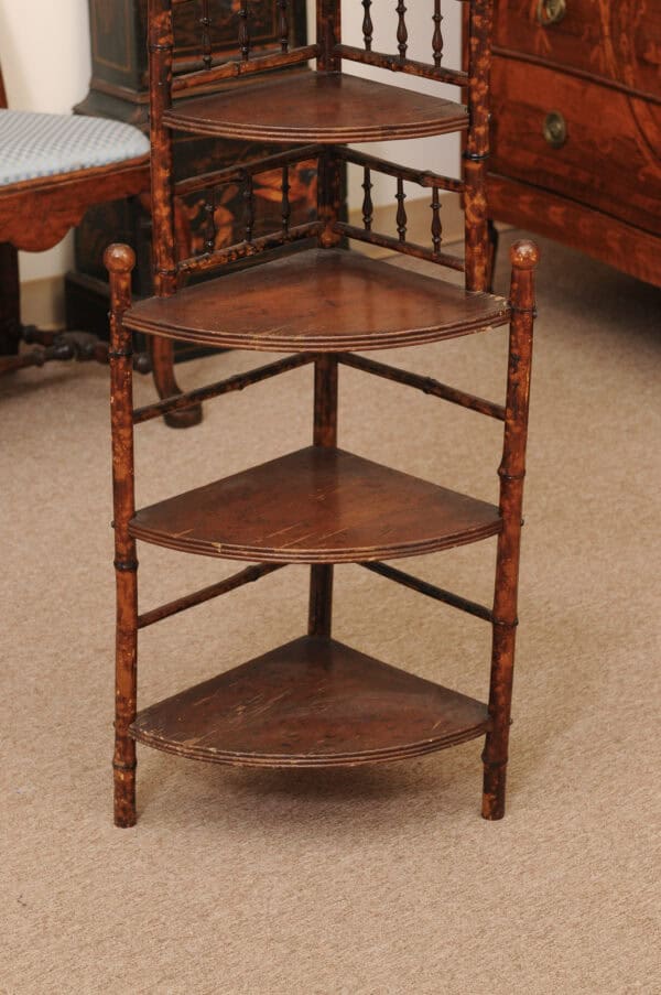 England Late 19th Century Bamboo Corner Shelf - Image 6