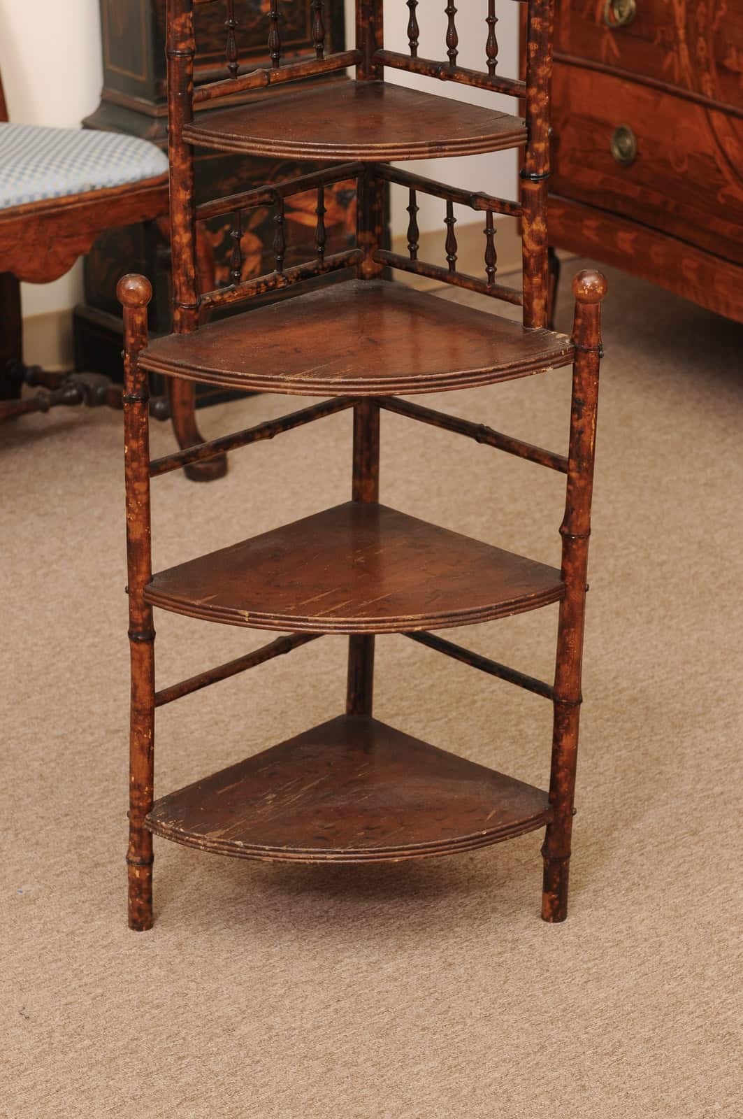 England Late 19th Century Bamboo Corner Shelf - Image 6
