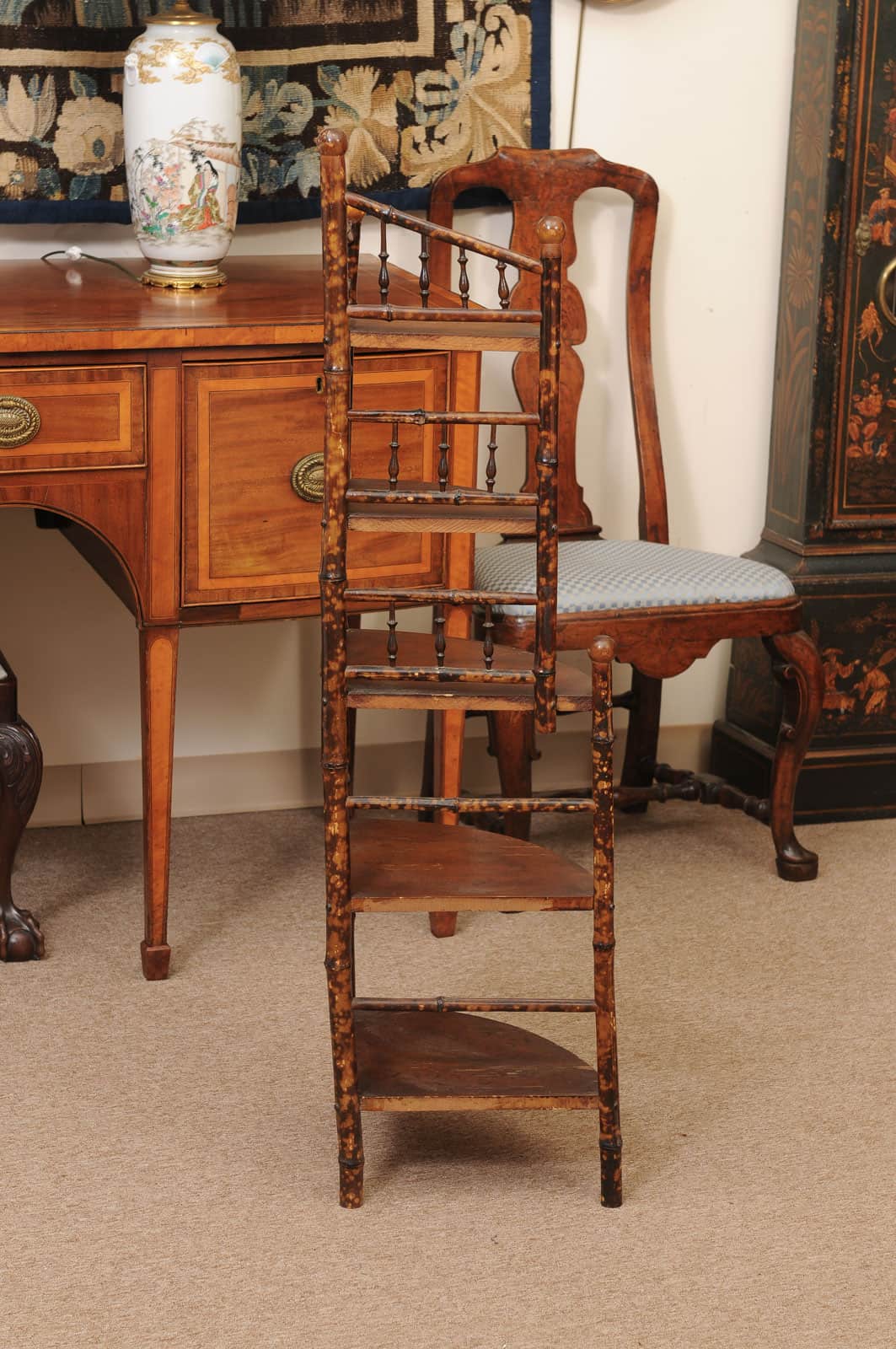 England Late 19th Century Bamboo Corner Shelf - Image 9