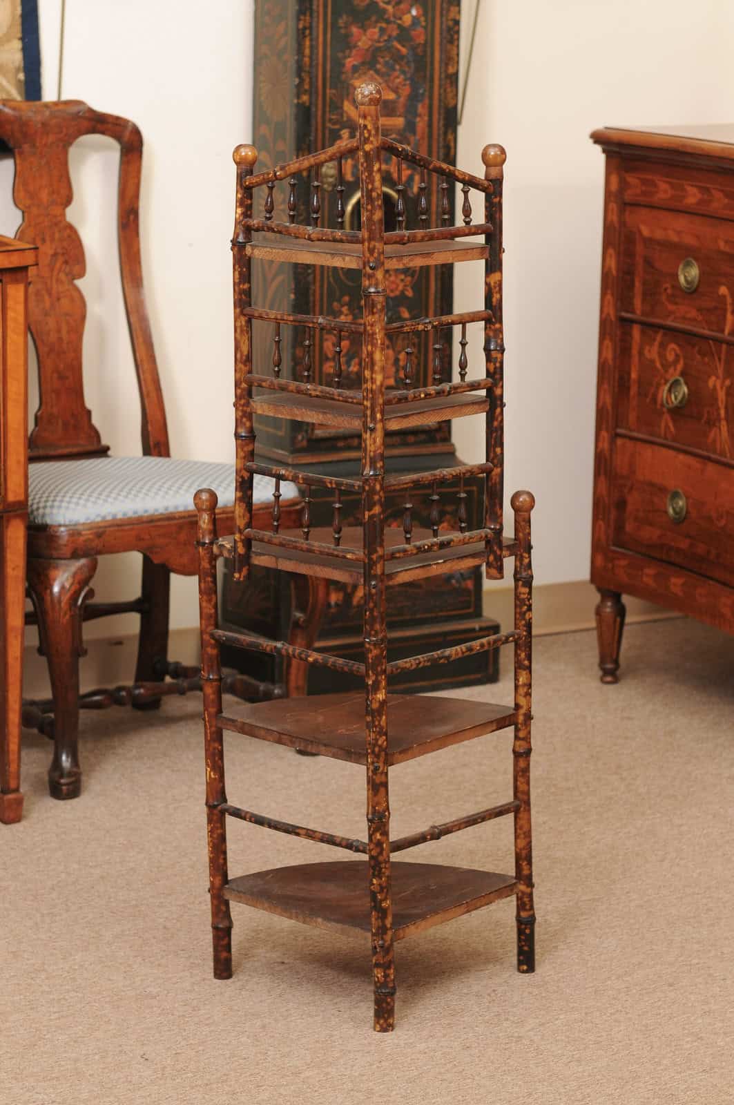 England Late 19th Century Bamboo Corner Shelf - Image 10