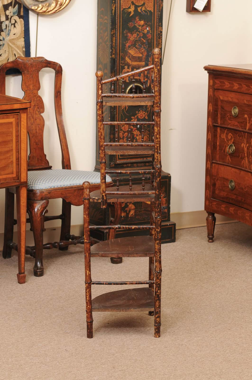 England Late 19th Century Bamboo Corner Shelf - Image 11