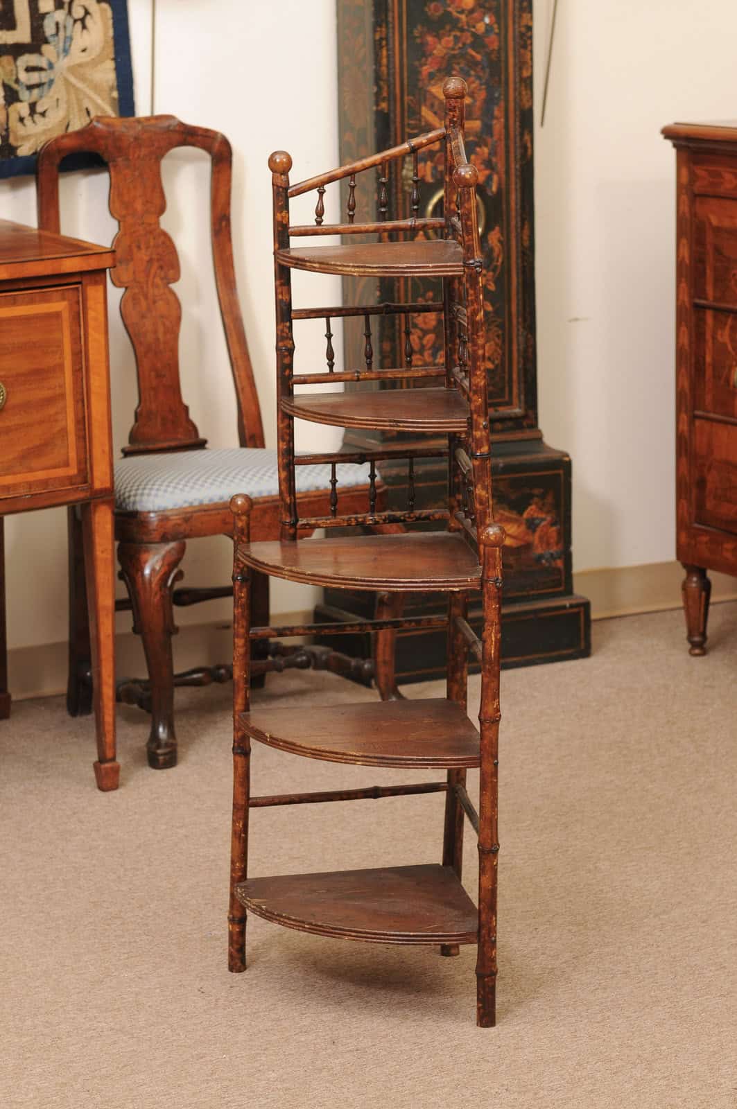 England Late 19th Century Bamboo Corner Shelf - Image 13