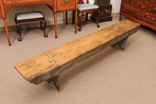 19th Century Primitive American Pine Bench - Image 4
