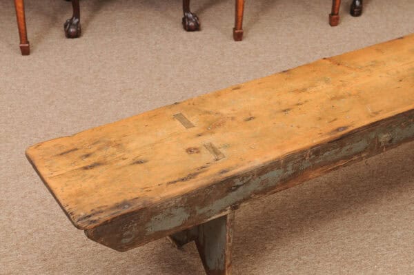 19th Century Primitive American Pine Bench - Image 5