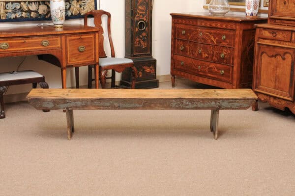 19th Century Primitive American Pine Bench - Image 12