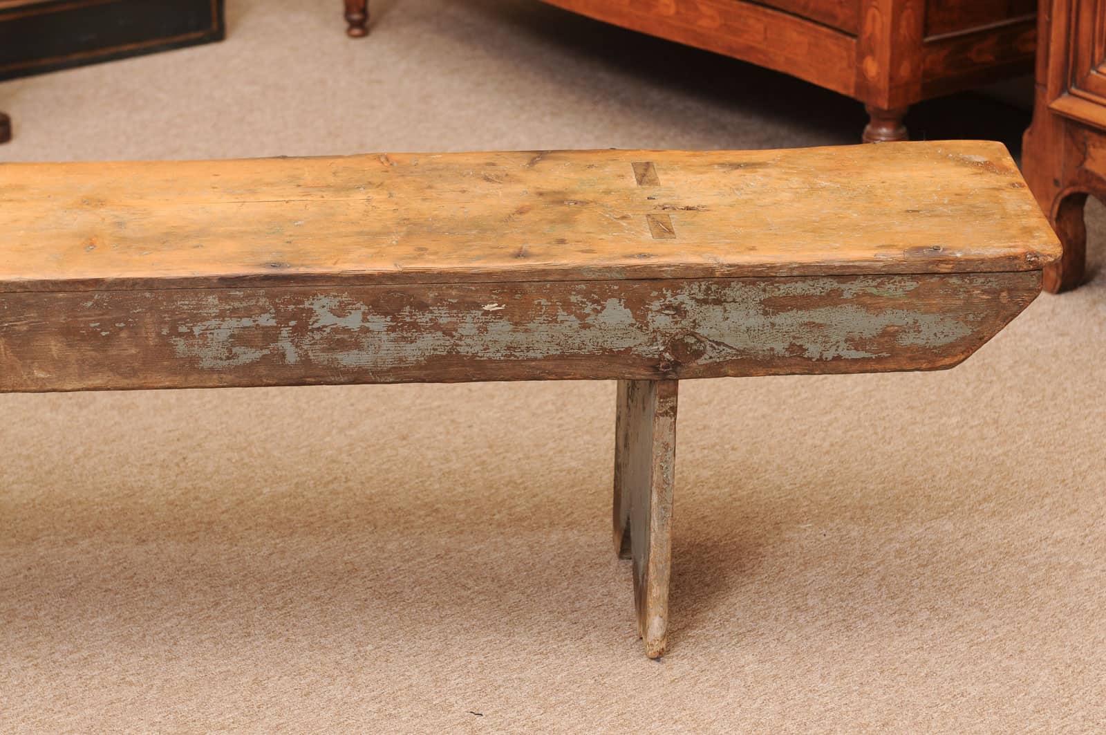 19th Century Primitive American Pine Bench - Image 13
