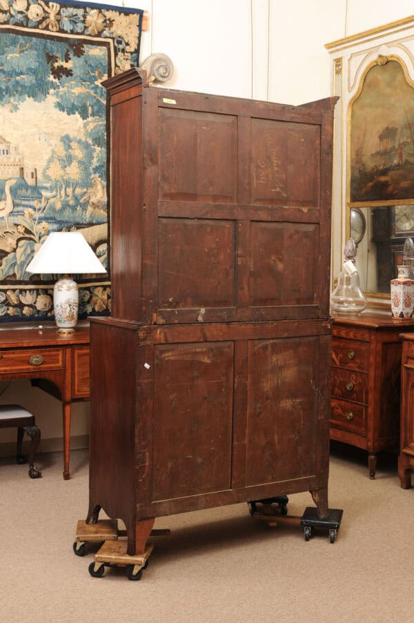 English 19th Century Mahogany Secretary Bookcase with Rosewood Sash Work and Circle Paneled Doors - Image 11