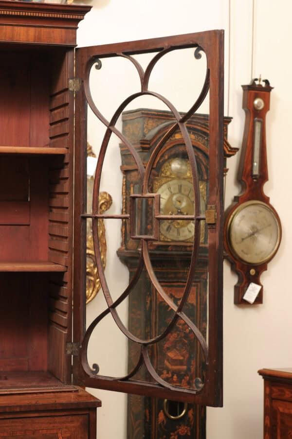 English 19th Century Mahogany Secretary Bookcase with Rosewood Sash Work and Circle Paneled Doors - Image 17