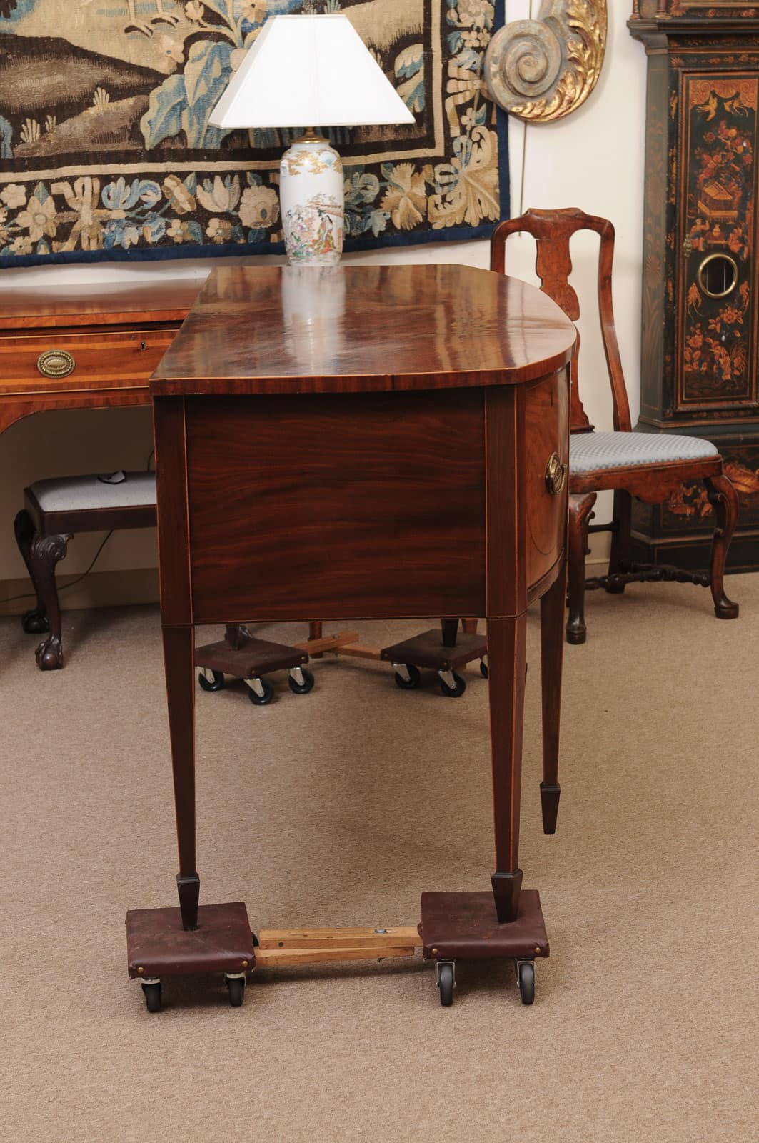Early 19th Century George IV Mahogany Sideboard with Crossbanding and Reeded Rounded Legs - Image 10