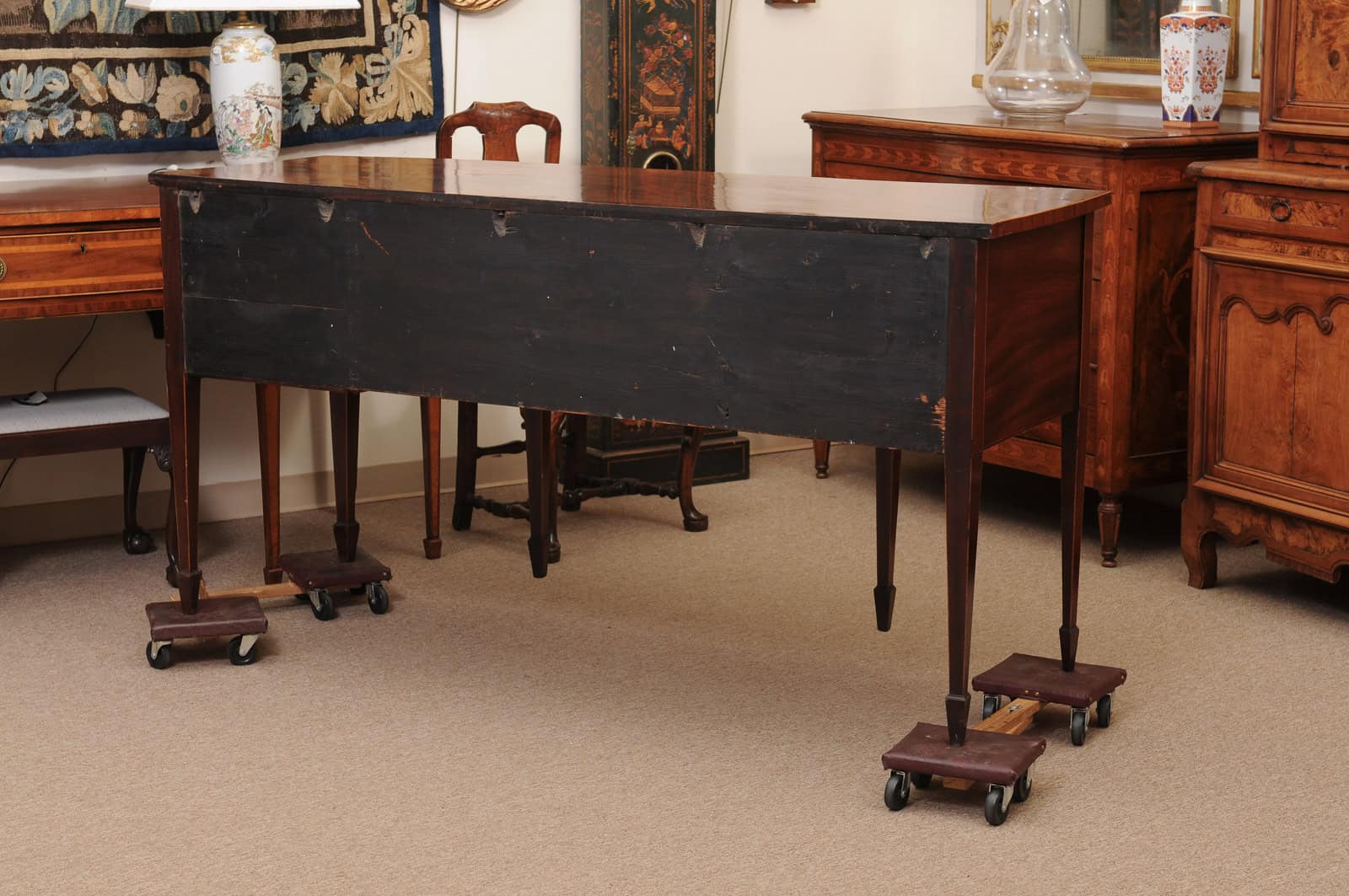 Early 19th Century George IV Mahogany Sideboard with Crossbanding and Reeded Rounded Legs - Image 11