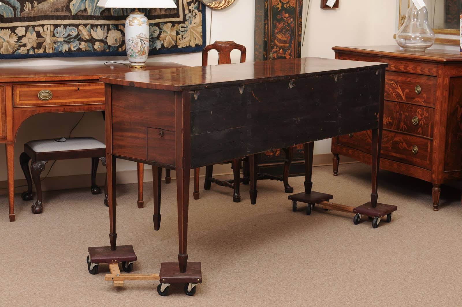 Early 19th Century George IV Mahogany Sideboard with Crossbanding and Reeded Rounded Legs - Image 13