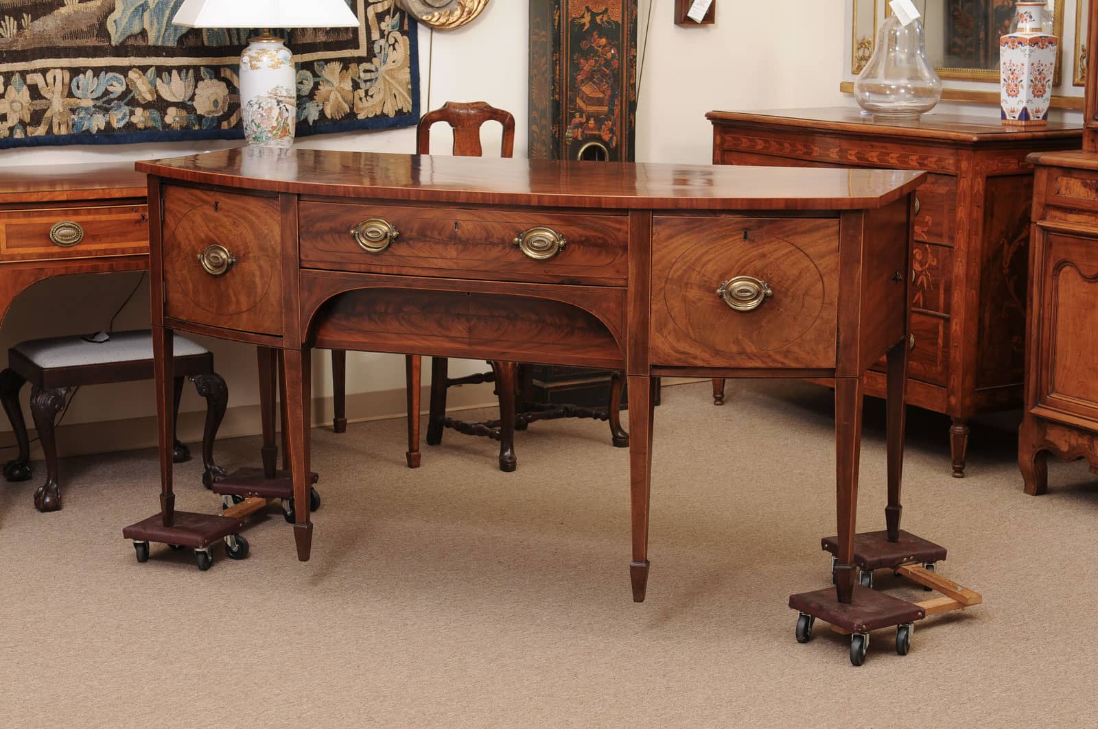 Early 19th Century George IV Mahogany Sideboard with Crossbanding and Reeded Rounded Legs - Image 17