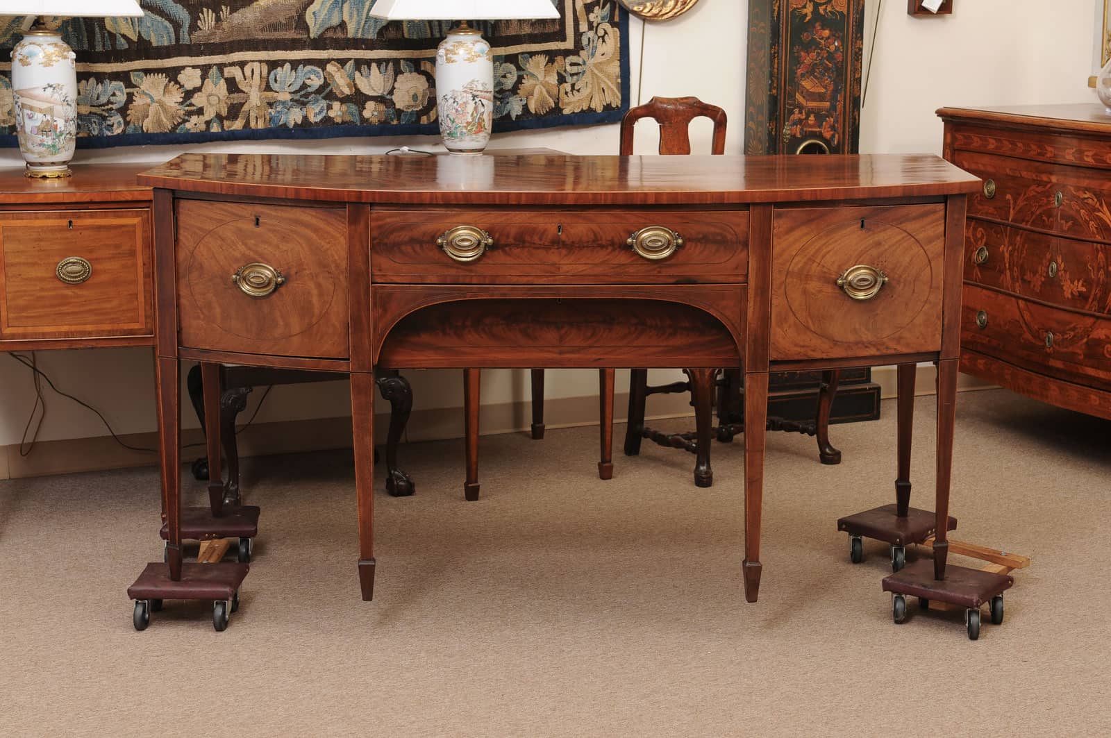 Early 19th Century George IV Mahogany Sideboard with Crossbanding and Reeded Rounded Legs - Image 18
