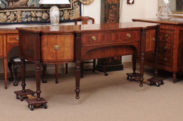 Early 19th Century George IV Mahogany Sideboard with Crossbanding and Reeded Rounded Legs - Image 3